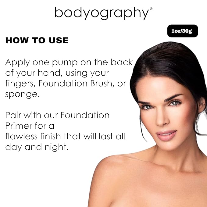 BODYOGRAPHY - NATURAL FINISH Foundation (Light Medium #150): Oil-Free Anti-Aging Salon Natural Finish w/ Vitamin E, C, Antioxidants | Vegan, Gluten-Free, Paraben-Free