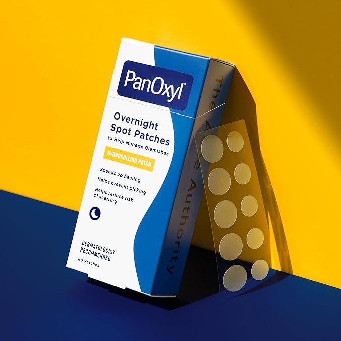 PanOxyl PM Overnight Spot Patches, Advanced Hydrocolloid Healing Technology, Fragrance Free, 80 Count