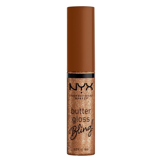 NYX Professional Makeup Butter Gloss Bling Lip Gloss, Non Sticky and Shiny Vegan Lip Makeup - Shimmer Down