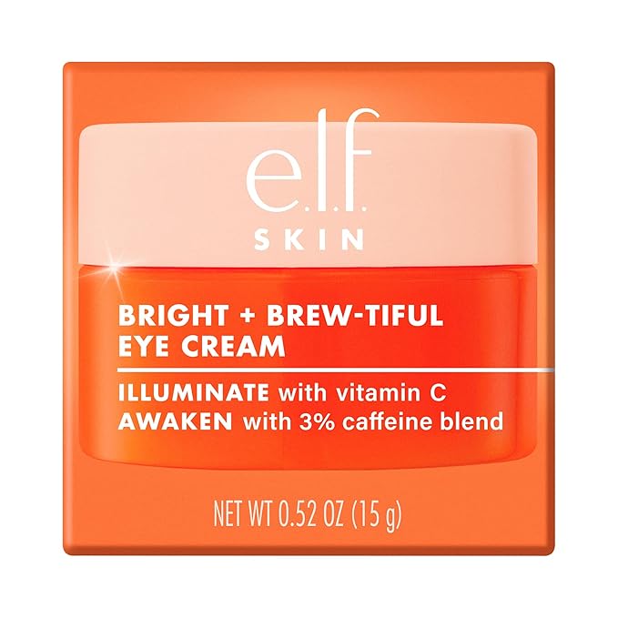 e.l.f. SKIN Bright + Brew-tiful Eye Cream, Helps Brighten Appearance Of Undereye Dark Circles & Repair Puffiness, Vegan & Cruelty-Free