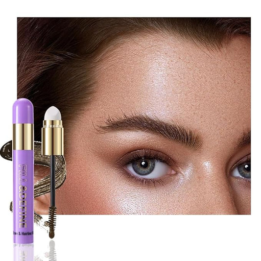 3 in 1 Hair Color Concealer Eyebrow Gel For Women, Waterproof, Long Lasting,Transfer-proof, suitable for eyebrows, beard, and hairline, With features a blending sponge applicator, Deep Brown