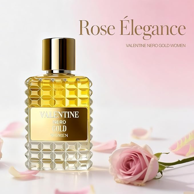A CENTER Valentine Nero Gold Perfume for Women, Floral Notes Eau de Parfum Spray Casual Daily Cologne 3.4 Fluid Ounce/100Ml Women Fragrance Daytime & Casual Use, for all Skin Types