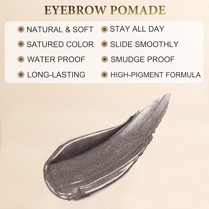 LAVONE Eyebrow Stamp Pencil Kit for Eyebrows Makeup, with Waterproof Eyebrow Pencil, Eyeliner, Eyebrow Pomade, and Dual-ended Eyebrow Brush - Light Brown