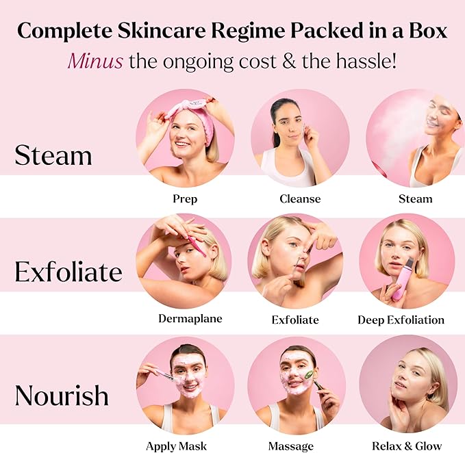 Facial Steamer Spa Kit with Complimentary 17 Tools | Valentines Gift | Face Steamer with Towel Warmer & Humidifier Mode| Self Care Gifts, Spa Gifts - Valentine Gifts for Women - Galentines Day Gifts