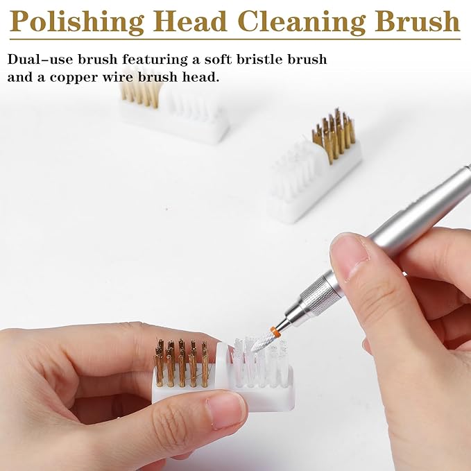 Shimmeroo 10Pcs Nail Cleaner Brush, Nail Drill Bit Wire Cleaner Brush, Nails Art Cleaning Tool Set for Salon and Home Use, Toenail Polish Cleaning Brush
