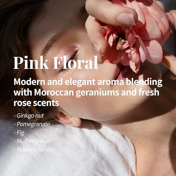 PLU Korean Walnut Body Scrub Pink Floral with Manuka Honey - Exfoliating, Hydrating & Smoothing for Radiant Skin Texture - Fresh & Elegance Rose Scent, 6.76 oz.