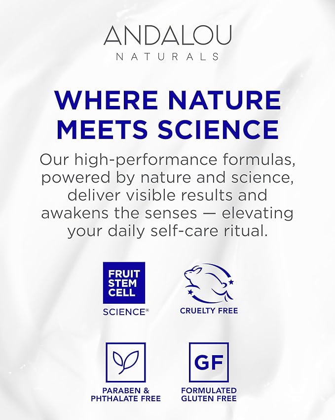 Andalou Naturals Deep Hydration Face Moisturizer Multi-Correcting Cream - Daily Skincare With Hyaluronic Acid, Vegan Collagen, & Fruit Stem Cells - Repair Skin Elasticity & Boost Hydration - 1.7 fl oz