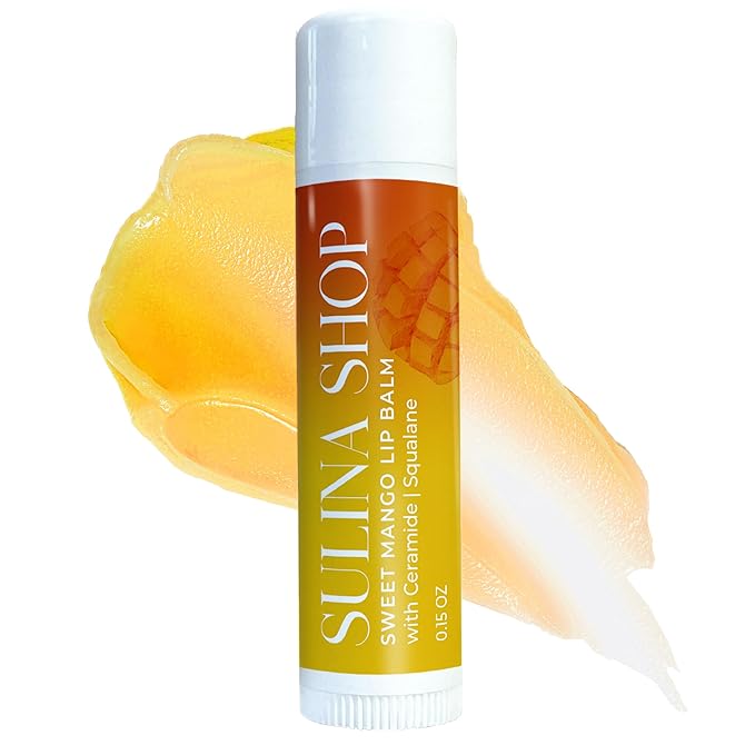 Mango Lip Balm Hydrating & Nourishing, Natural, Long-Lasting Lip Moisturizer with Castor Oil, Barrier Protection & Lip Repair, Smooth Lip Care, Non-Waxy & Cruelty-Free, Gentle for All Ages - 0.15 oz