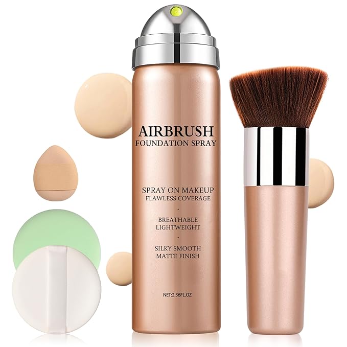 Air Brush Makeup Foundation,Magic Minerals Airbrush Foundation Makeup,Silk Flawless,Buildable Coverage,Moisturizing Formula for Smooth Radiant Skin (03 Nude Color)