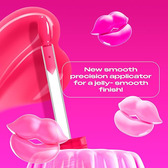 NYX PROFESSIONAL MAKEUP Jelly Job Lip Gloss, Lip Tint Gloss with Full-Bodied, Smoothing, and Hyper-Glossy Shine - Juicy Jelly (Bright Pink)