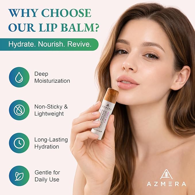 Azmera Fruit Mix Lip Balm - Organic Shea Butter from Ghana Chapstick for Dry Chapped Lips - Natural Fruity Lip Moisturizer - Made in USA - 6g Stick