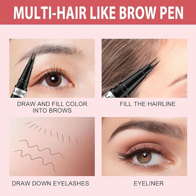 Eyebrow Pencil, 2-in-1 Waterproof Eyebrow Pen, with 2 Tip Microblading Eyebrow Pencil and Ultra-Precise Brow Pencil, with Eyebrow Brush, Eyebrow Pencils for Women,Natural Hair-Like Brows-Medium Brown
