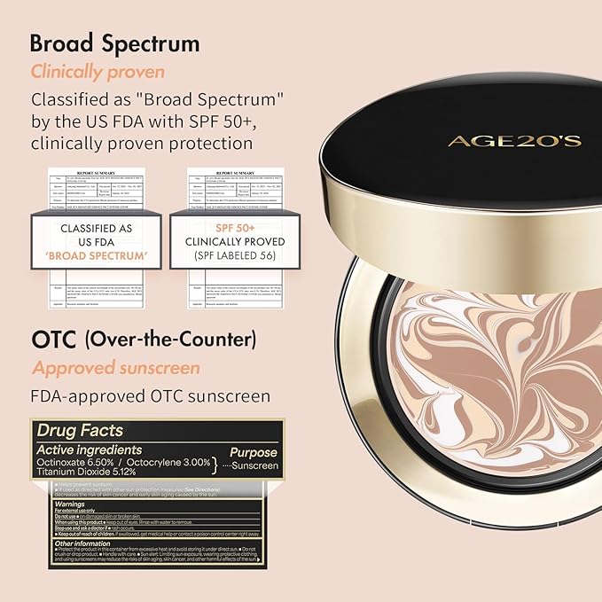 AGE20'S Signature Essence Pact SPF 50+ | Pack of 1 | 17N IVORY | Cream Foundation, Dewy Finish, Natural Coverage | Korean Cushion Foundation