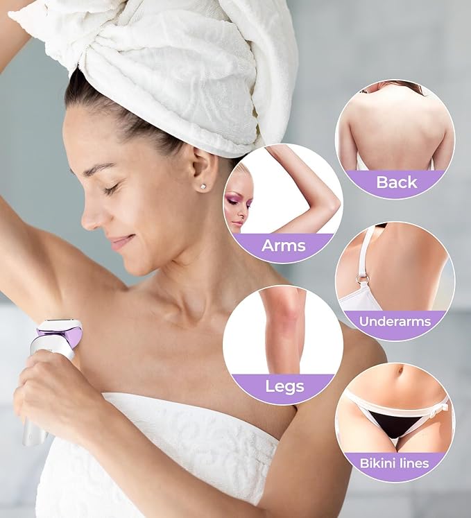 PRITECH Electric Razor for Women - Rechargeable Shaver for Women Portable Lady Shaver for Legs, Arm, Underarms, Bikini, USB Rechargeable, Wet & Dry Waterproof Bikini Trimmer for Woman, Purple