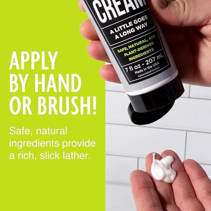 Pacific Shaving Company Natural Shaving Cream - Shea Butter + Vitamin E Shave Cream for Hydrated Sensitive Skin - Clean Formula for a Smooth, Anti-Redness + Irritation-Free Shave Cream (3.4 Oz)