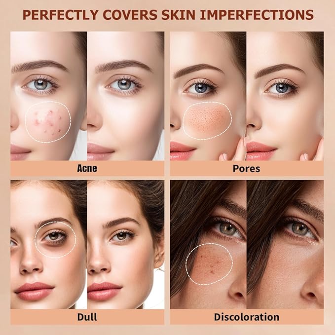 QIC Full Coverage Concealer Cream for Dark Circles & Blemishes, Waterproof & Oil-Free, Natural Finish, Under Eye & Face Makeup, Deep Skin Tone, 1.36 fl oz