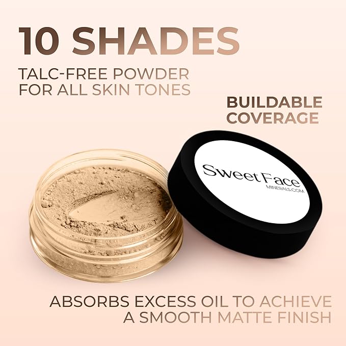 FAIR 2 FOUNDATION (20g Mid Size Sifter Jar) – Mineral Loose Powder Foundation – Lightweight Matte Finish, Long Wear – Sweet Face Minerals SPF 30