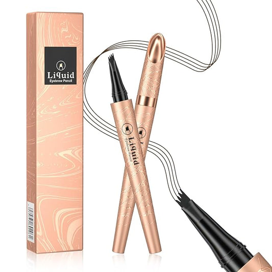 Microblading Eyebrow Pen - Eyebrow Pencils for Women, Long Lasting Waterproof Brow Pencil With Micro-Fork Tip Applicator and Stays on All Day (Dark Brown)