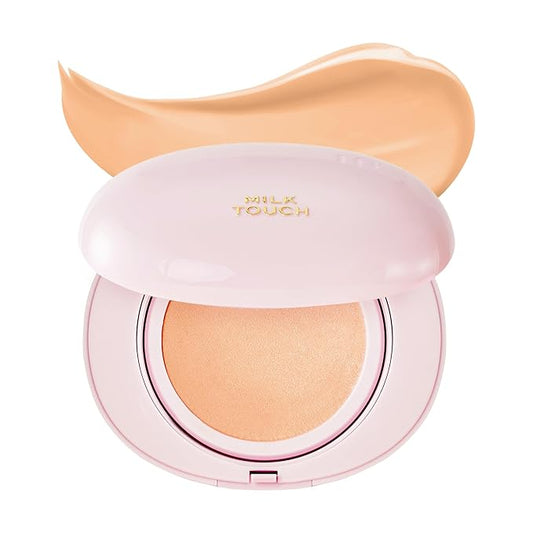 milktouch Cushion Foundation, 24H Flawless Skin, Radiant Shine, No Oxidation, Long-Lasting, Non-Creasing,60% Hydrating Skincare Infused Korean Foundation (23N Medium Beige)