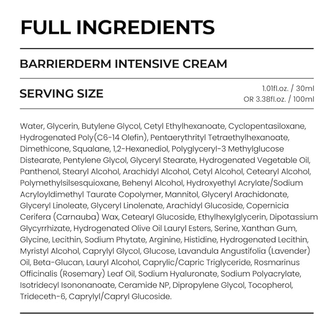 [SKIN&LAB] Barrierderm intensive cream, moisturizing,gentle, light texture, face and body (1.69 fl oz.)