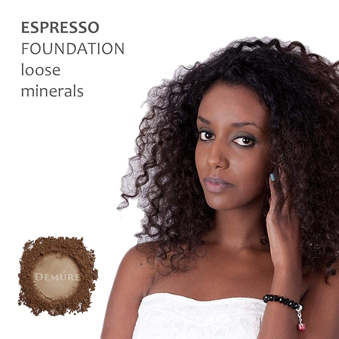 Demure Mineral Make Up, Mineral Foundation Makeup, Concealer Makeup, Natural Makeup Made with Pure Crushed Minerals, Loose Face Powder. Demure Mineral Makeup (Espresso)