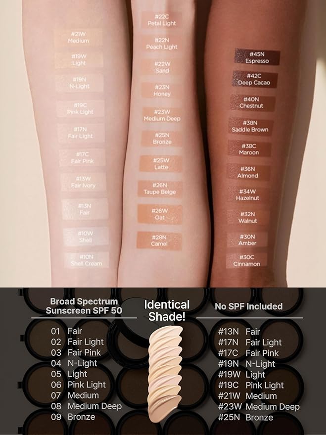 JUNG SAEM MOOL [ SPF ] Essential Skin Nuder Cushion (19 Pink Light) | Refill Included (0.98 Fl Oz) | SPF50 Broad Spectrum | Natural Finish | Makeup Artist Brand