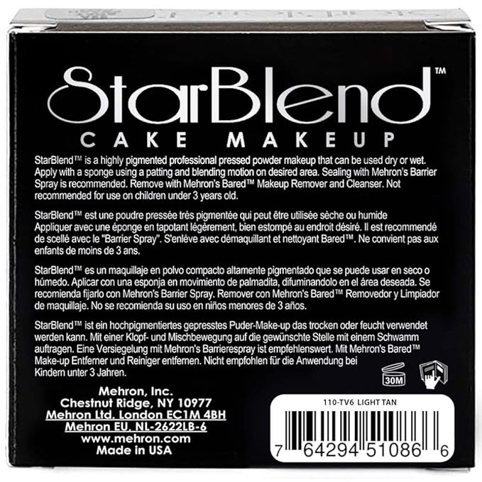 Mehron Makeup StarBlend Cake (2 oz) (Light Tan)