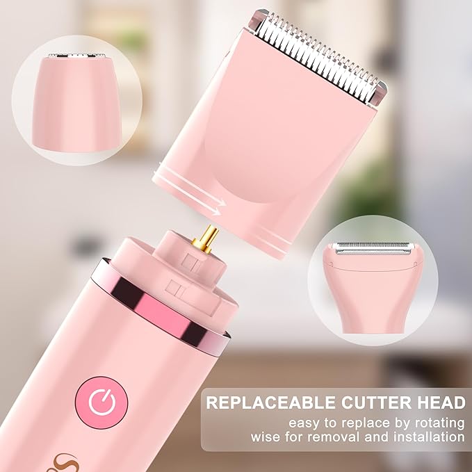 Scttomon Electric Lady Shaver for Women - Painless Razor, Bikini Trimmer, Facial Hair Removal, Body Trimmer for Face, Legs, Underarm, Pubic - Wet and Dry Flawless 3 in 1