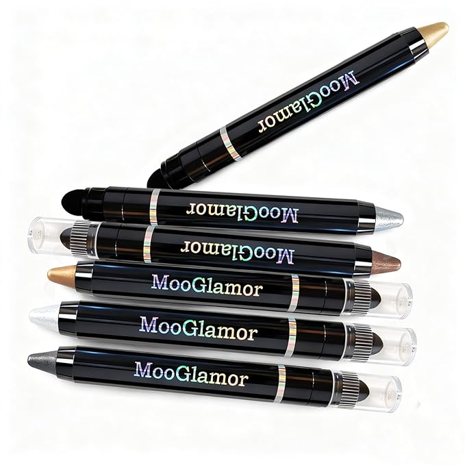 6 Pcs Eyeshadow Stick Shimmer Eye Shadow Set with Retractable and Blendable Eye Shadow Stick for Long-Lasting Colorful Eye Makeup