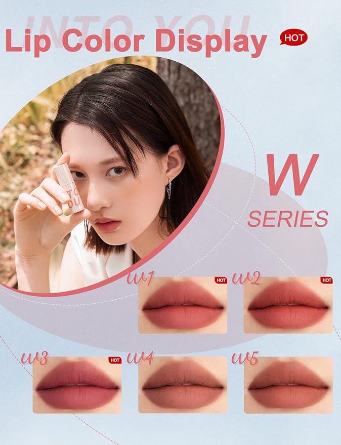 INTO YOU Super Stay Matte Lipstick - Dual-Use for Lips & Cheek, Red Long Lasting Waterproof & Smooth Clay Mousse, For Women (W2)
