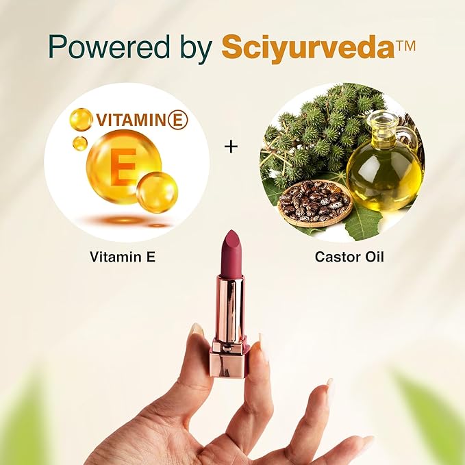 NOURISH MANTRA Creamy Matte Lipstick - Himalayan Mocha | Non-drying, Highly Pigmented | Matte Finish | Enriched with Castor Oil & Vitamin E | Lipstick for Women | 4 g