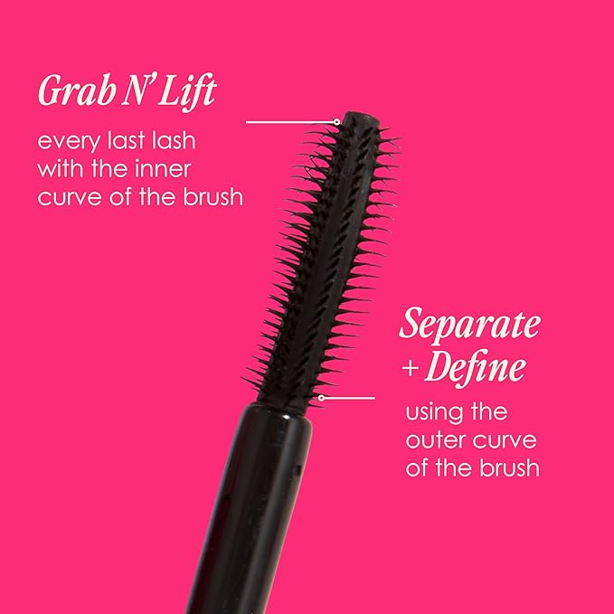 Grande Cosmetics GrandeFANATIC Fanning & Curling Mascara with Conditioning Peptides - for Longer-Looking, Lifted Lashes - Black (0.37 oz)