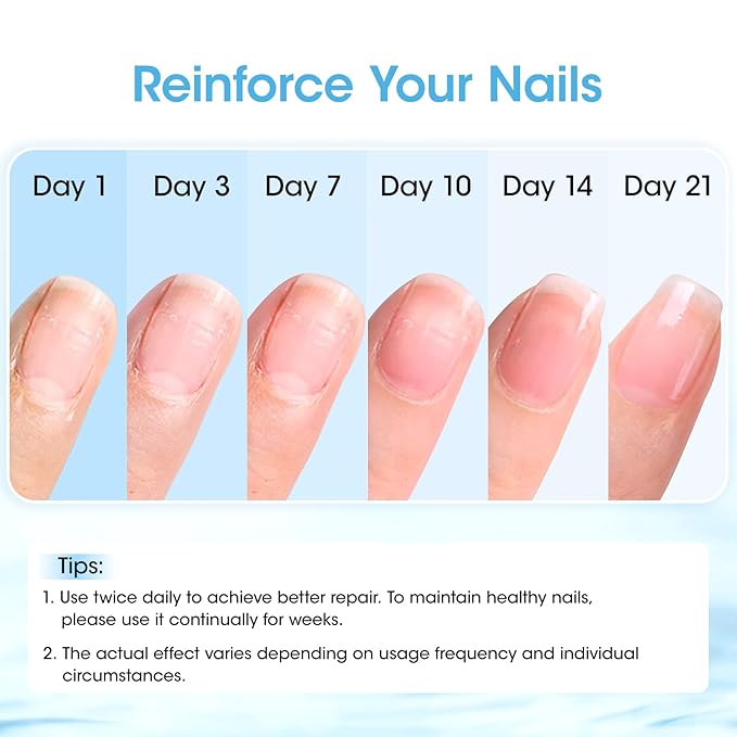 GELLEN Nail Strengthener Ocean Scent, 8-In-1 Pro Care Nail Repair Growth Serum for Thin Damaged Nails, Air Dry Clear Finish, Non-Polish, Keratin Calcium Nourishes Strengthens & Growth