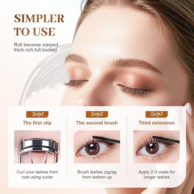 Mascara for Older Women 60 Plus, 2026 New Mascara Volume and Length for Mature Women with Thinning Lashes, Non Clumping Waterproof Long Wear (Black)