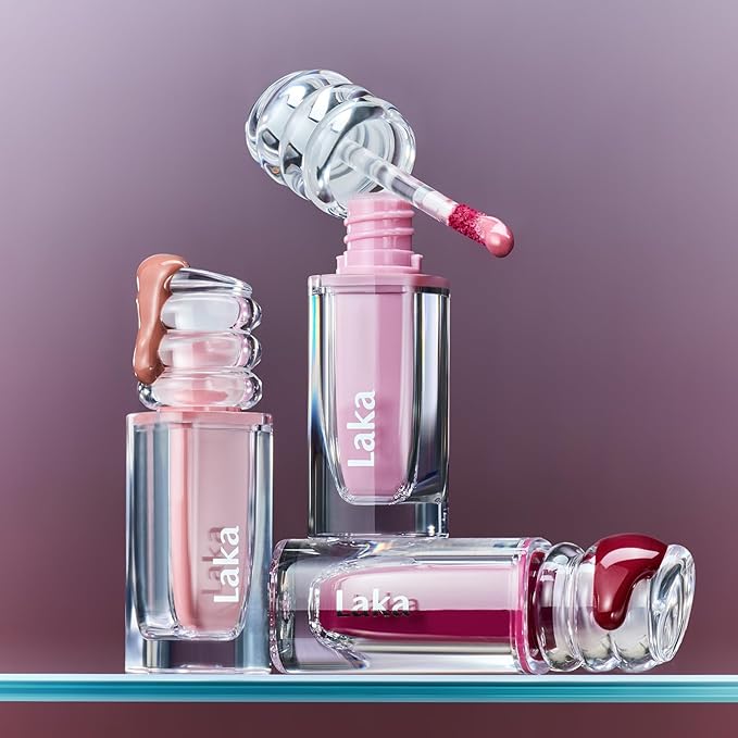 Laka Maxi Glayer Tint 3.8g/0.13oz, Glass Layer of Gloss, Ultra Glow & Vivid Layerable Pigments, High Shine Lip Oil, K-Beauty (#601 Linen)
