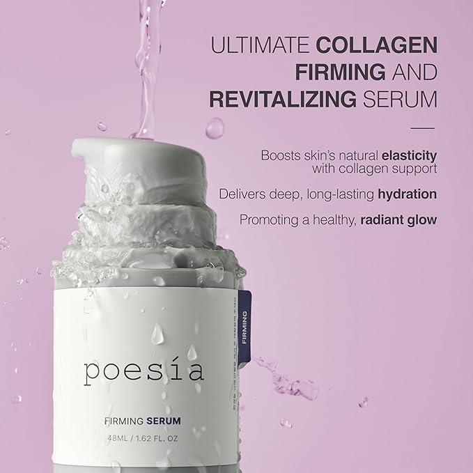 Poesia Hydro-Phyto Collagen Deep Firming Serum – Brightening & Firming Ampoule with Niacinamide & Adenosine – 1.62 fl. oz