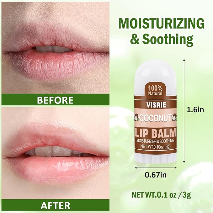 Mini Lip Balm 20 Pack, Natural Lip Balms Bulk with Vitamin E and Coconut Oil, Moisturizing Lip Balm for Dry Cracked lips - 10 Flavors