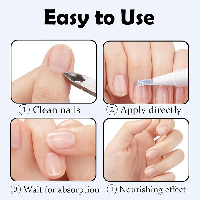 Nail Repair Pen, Extra Strength Nail Repair and Renew Discolored, Damaged, Broken and Thick Nails Toenails, Tea Tree Oil, Honey, Natural Formula, For Healthy Nails- 2PCS