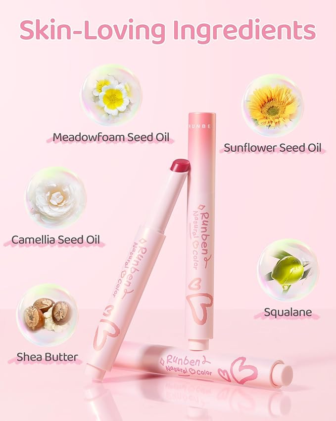 RUNBEN Kids Tinted Lip Balm, Pink Guava Lips Gloss, 24H Moisturizing, Safe & Non-toxic Lipstick for Kids & Teen, Christmas Makeup Gift for Girls, 2g