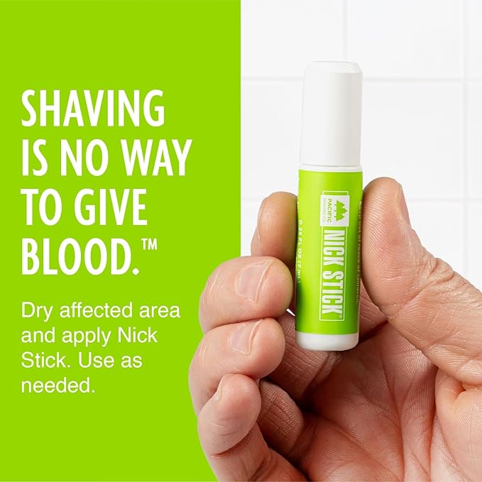Pacific Shaving Company Nick Stick - A Shave Essential - Puts Nicks in Their Place - Liquid Roll-On Applicator, Dries Clear - With Vitamin E & Aloe Vera (0.25 Oz, 6 Pack)