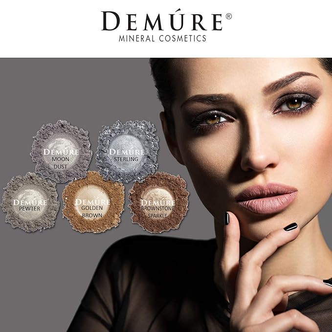 Demure Mineral Make Up (Brownstone Sparkle) Shimmer Eyeshadow, Loose Powder, Glitter Eyeshadow, Eye Makeup, Professional Makeup