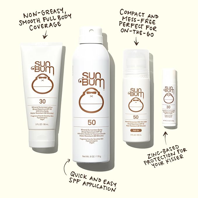 Sun Bum Mineral SPF 50 Sunscreen Body Lotion - Broad Spectrum Moisturizing Sunscreen with Vitamin E - Vegan and Hawaii 104 Act Compliant (Made without Octinoxate & Oxybenzone) - Travel Size - 3 oz