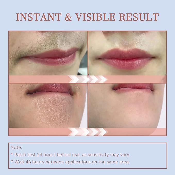 Facial Hair Removal Cream for Women Face, Painless Facial Depilatory Cream, Unwanted Chin Lip Hair Remover, Sensitive Skin Hair Removal At Home, Travel Size - 1.69fl.oz