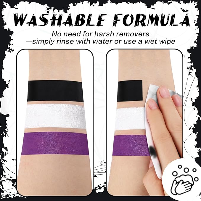 BOBISUKA Purple Face & Body Paint Stick Water-Based Washable Face Paint Makeup Stick for Halloween Witch, Zombie, Skull, Clown, Butterfly, Galaxy, Cosplay, SFX, Sports Eye Black & Costume Party