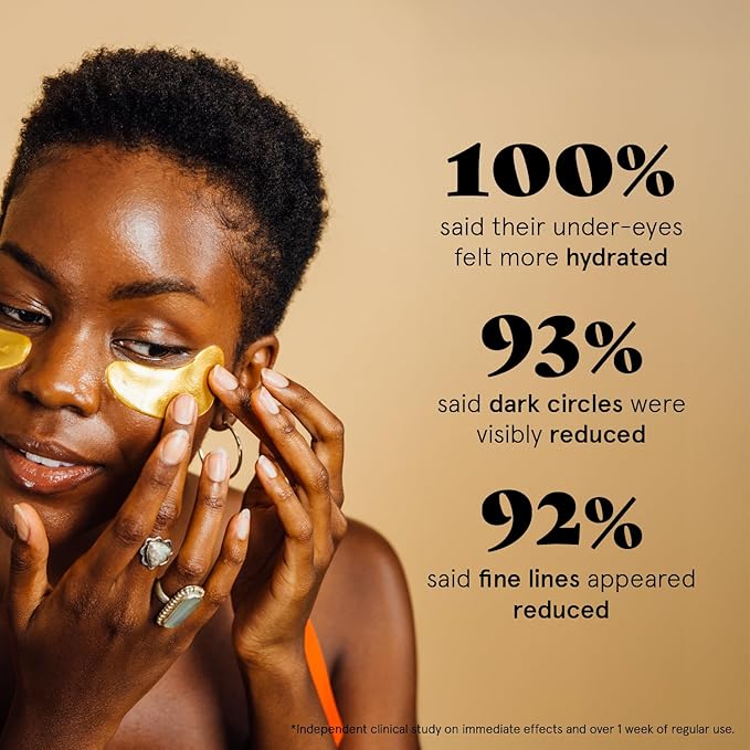 grace & stella Award Winning Under Eye Mask - Xmas Stocking Stuffers under 10, Gel Eye Patches for Dark Circles, Puffy Eyes, Wrinkles, Undereye Bags, Gifts for Women - Vegan, Self Care (6 Pairs, Gold)