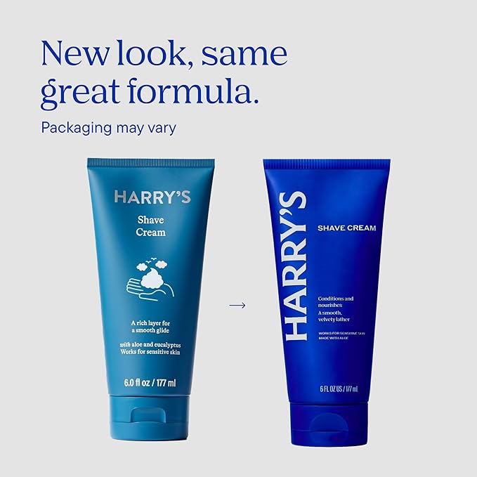 Harry's Shaving Cream for Men with Aloe and Eucalyptus - (4 Pack) 6 oz - Conditions Skin and Softens Facial Hair for Shaving - Safe for Sensitive Skin