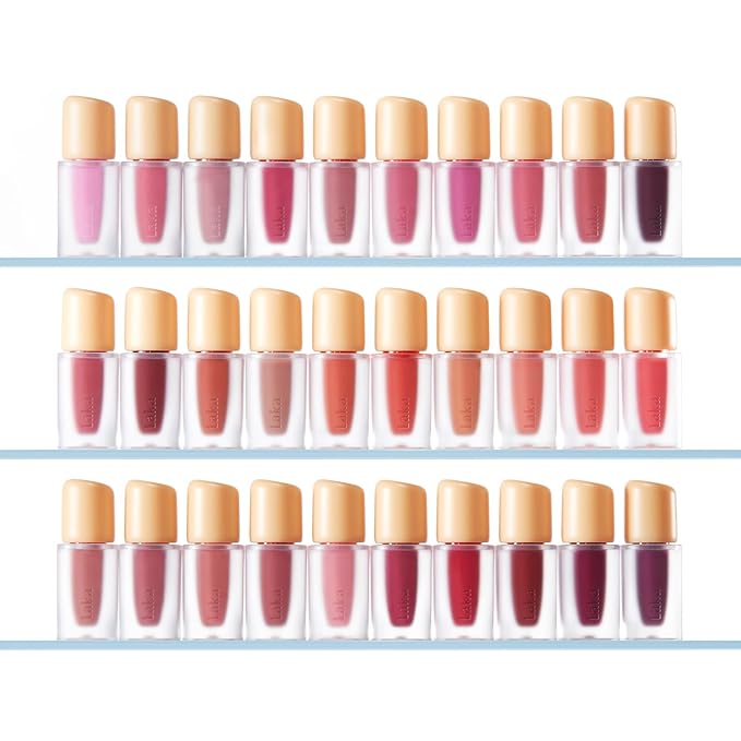 Laka Fruity Glam Lip Tint Mini, 1.9g/0.07oz, Glowing Lip Stain with Wide Color Spectrum, Hydrating & Lightweight Texture, Long-Lasting Bold Stain, Non-Sticky, Vegan, K-Beauty (#140 Scoop)