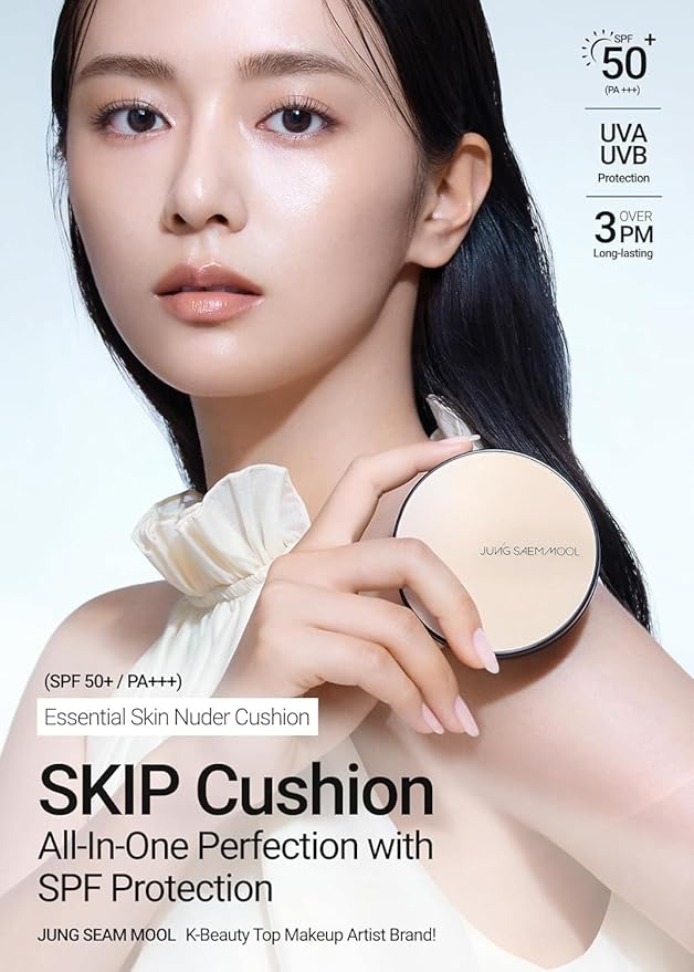 JUNG SAEM MOOL [ SPF ] Essential Skin Nuder Cushion (17 Fair Light) | Refill Included (0.98 Fl Oz) | SPF50 Broad Spectrum | Natural Finish | Makeup Artist Brand