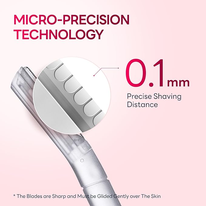 CAVEEM Dermaplane Razor for Women, Dermaplaning Tool - Face Razors for Women and Men, Eyebrow Trimmer and Facial Hair Removal Shaver, Gentle Exfoliation Blades Epilator for Men (3 Count)