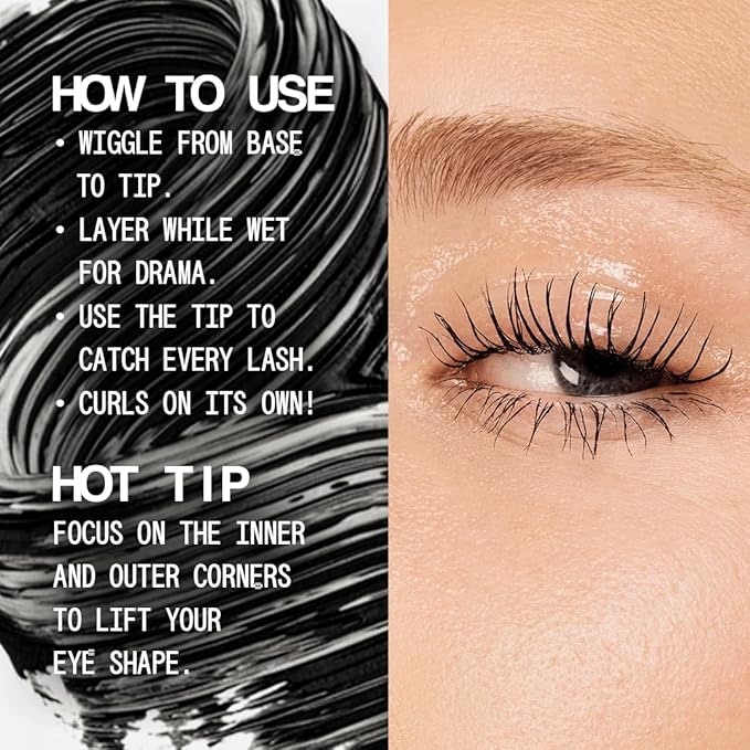 about-face Volumizing Mascara – Jet Black | Clean, Vegan, Cruelty-Free | Amplifies, Lengthens & Lifts Lashes | Smudge-Proof, Flake-Free Formula | 0.43 oz